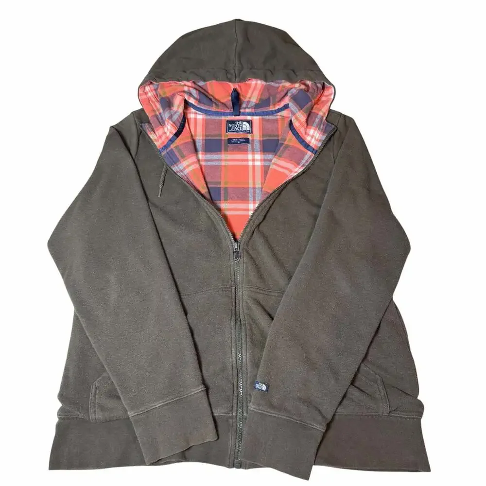 The North Face Full-Zip Hoodie with Plaid Flannel Lining